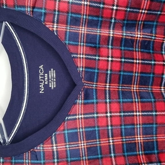 Nautica Plaid Women's 2 pc Fleece Pajamas Size XL Draw String - Picture 3 of 5
